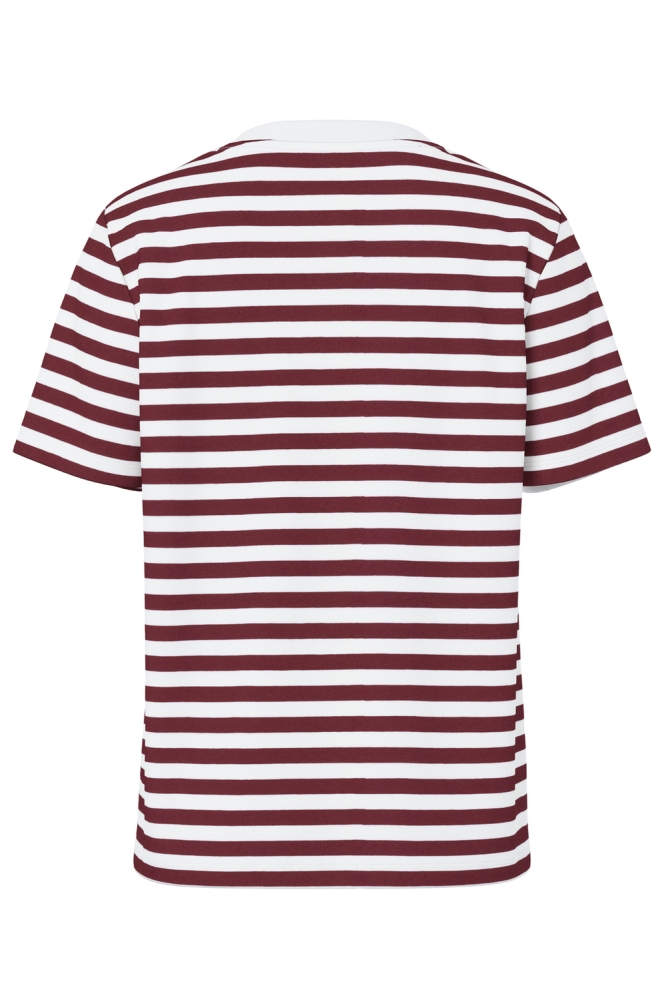 PCRIA SS TEE STRIPES JRS NOOS BC 17146339 Tawny Port/BRIGHT WHITE